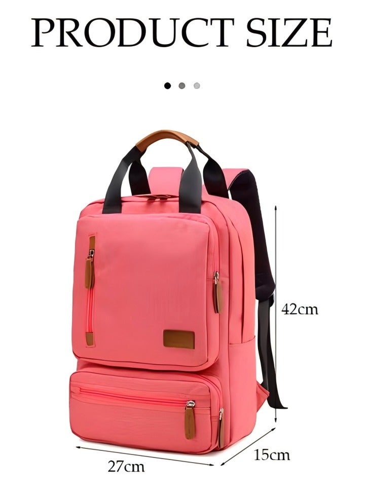 DUNISO Laptop backpack, multifunctional canvas shoulder bag, waterproof travel backpack, adjustable shoulder strap, unisex, 27 * 15 * 42cm - Image 2