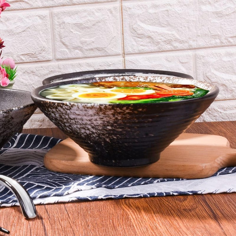 Cerficer 32 oz Large Ceramic Ramen Bowl Set of 2 Japanese Porcelain Noodle Bowls for Pho Cereal - Image 4