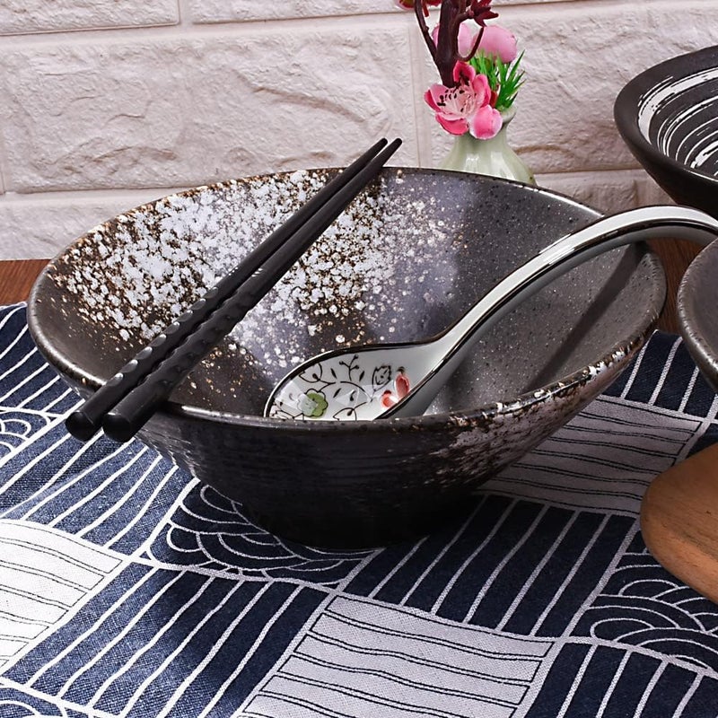 Cerficer 32 oz Large Ceramic Ramen Bowl Set of 2 Japanese Porcelain Noodle Bowls for Pho Cereal - Image 3