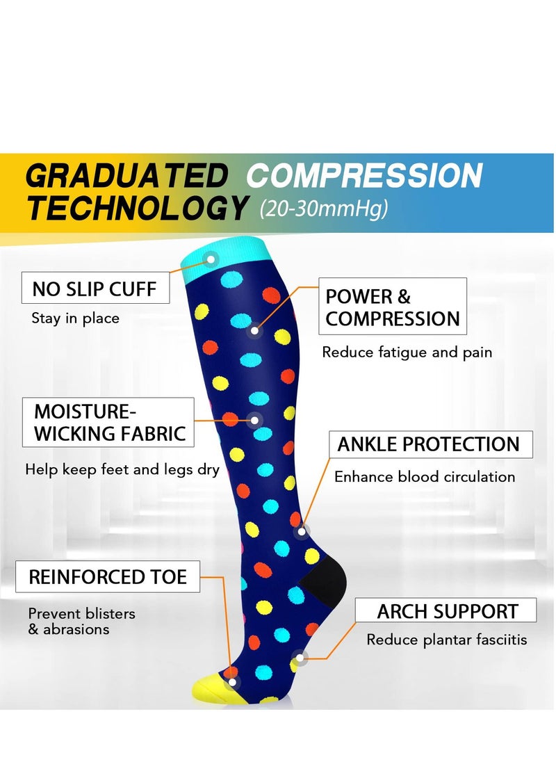 5 pairs Premium Graduated Compression Socks for Men & Women - 20-30mmHg Knee High Support for Running, Soccer, Nurses, Circulation Size S/M - pzsku/ZB83269E40A00AE2AA94EZ/45/_/1693464689/4c9f4c6c-130a-4993-8157-b4c59cb493bf