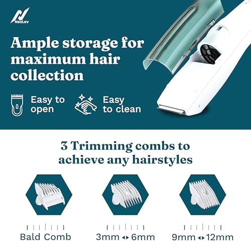 NexLev Body & Intimate Trimmer for Men | Pubic Hair - Private Part Trimmer and Body Groomer |Vacuum for Mess Free Trimming | Ceramic Blades | Curved Edge for Safety | IPX7 Waterproof | TypeC |TM-05 - Image 4