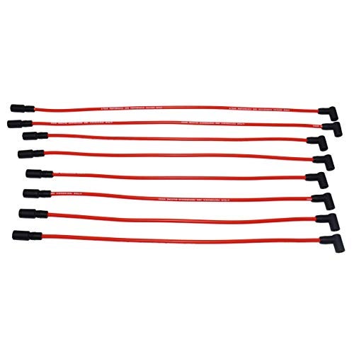 A-Team Performance أسلاك شمعات الإشعال من A-Team Performance سيليكون مع غطاء أسود بزاوية 90 درجة متوافق مع SBC لشاحنات SUV من شيفروليه وجي إم سي فورتك 5.0L 5.7L 5700 350 1996-2003 8.0mm - Image 2