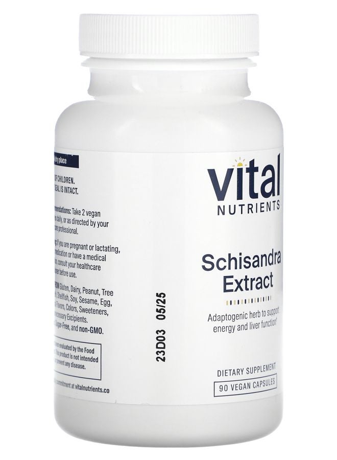 Vital Nutrients Schisandra Extract 90 Vegan Capsules (500 mg per Capsule) - Image 2