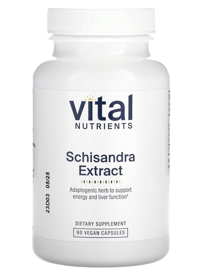 Vital Nutrients Schisandra Extract 90 Vegan Capsules (500 mg per Capsule) - Image 1