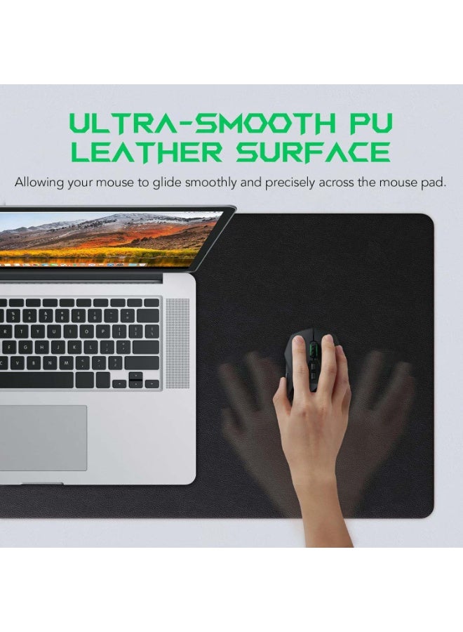 PTTIMFFM 40 x 120 cm Extra-Large PU Leather Desk Mat, Waterproof, Non-Slip Writing Surface & Mouse Pad for Office, Home, Gaming Setup - Image 2