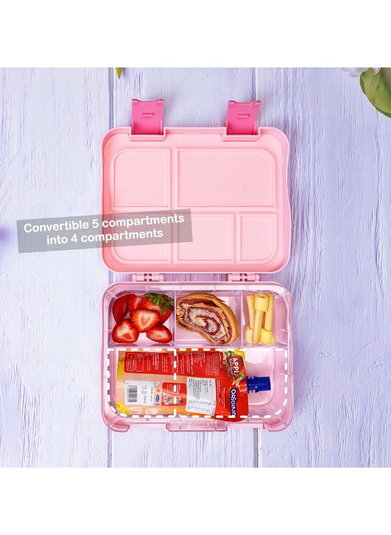 Eazy Kids 5 & 4 Convertible Bento Lunch Box With Sandwich Cutter Set Gamer Girl  - Image 2