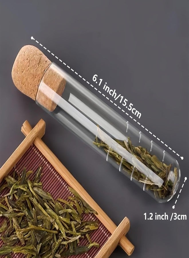 stablerice Glass Tea Infuser for Loose Leaf Teas, Tea Ftrainer for Brew Tea, Spices & Seasonings, Glass Loose Leaf Teas Steeper with Corks,6.1 x 1.2 inch - Image 5