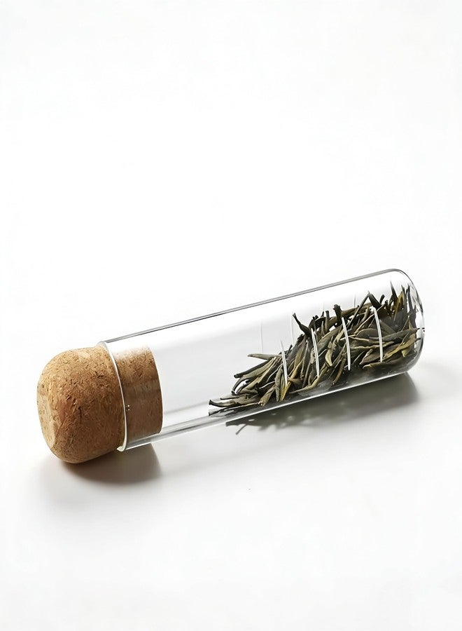 stablerice Glass Tea Infuser for Loose Leaf Teas, Tea Ftrainer for Brew Tea, Spices & Seasonings, Glass Loose Leaf Teas Steeper with Corks,6.1 x 1.2 inch - Image 1