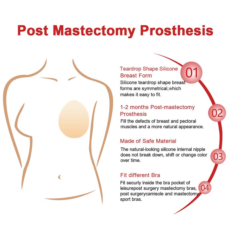 ONEFENG Silicone Breast Forms Waterdrop Mastectomy Prosthesis Concave Bra Pad Breast Ehancers One Piece - Image 3