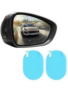 Generic 2 Pieces Car Rearview Mirror Protective Film Waterproof Film Anti-Fog HD Car Rearview Mirror Decal, Rainproof, Anti-Scratch Clear Protective Film for Car Rearview Side Mirror Glass  - Image 1