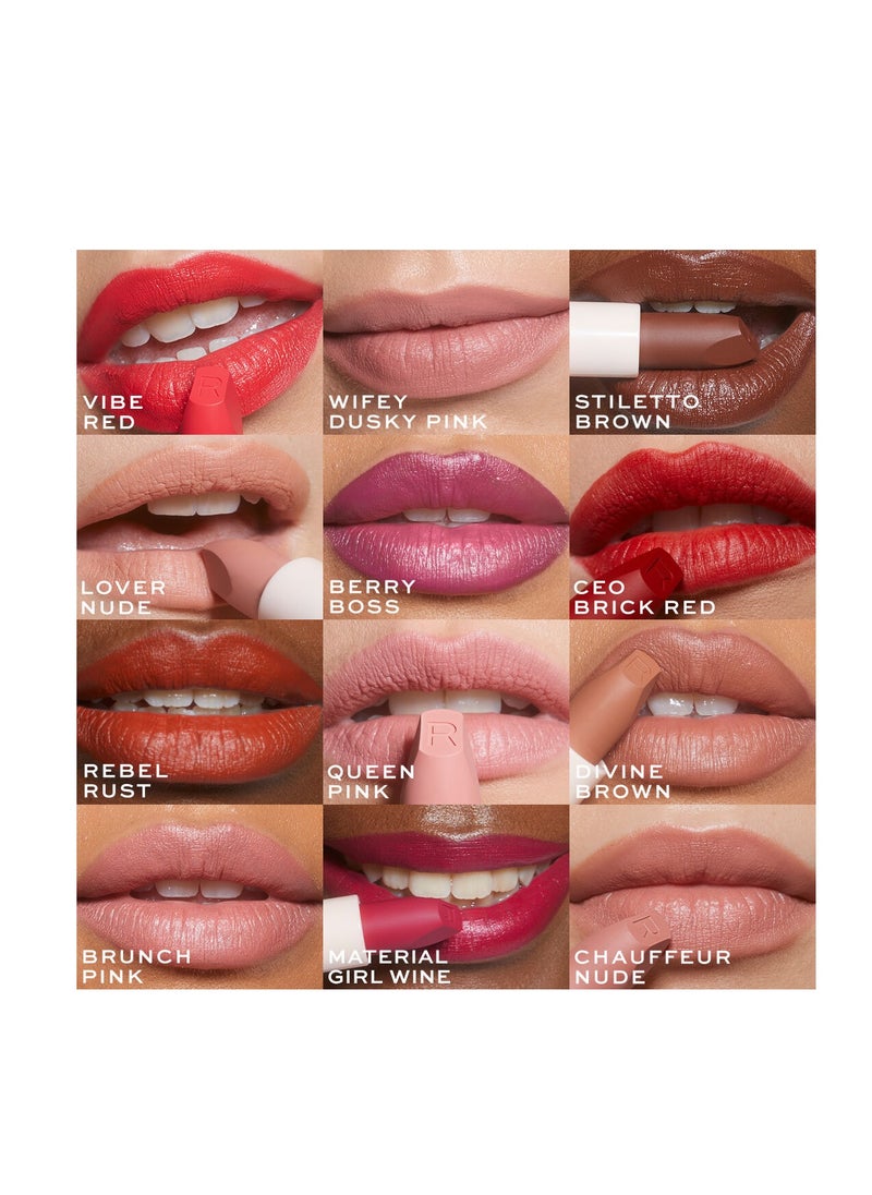 REVOLUTION - Makeup Revolution Lip Allure Soft Satin Lipstick Divine Brown - Image 1
