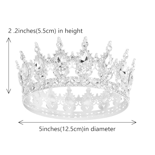 YOUlDIANZI Queen Crown Rhinestone Wedding Crowns and Tiaras for Women Costume Party Hair Accessories Princess BirthdayCrown Crystal BridalCrown (Gold White Crowns) - Image 2