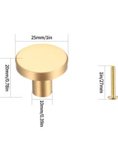 4 Pcs Round Cabinet Knobs Gold Brass Drawer Knobs Door Kitchen Hardware Cupboard Knobs Stainless Steel Single Hole Handle with Screws for Home Decorating Cupboard Wardrobe - pzsku/ZB832C10E41282F47E969Z/45/_/1697698241/abed455f-d3bf-4c85-84e8-62348dc12c6c