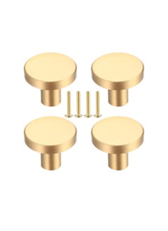 4 Pcs Round Cabinet Knobs Gold Brass Drawer Knobs Door Kitchen Hardware Cupboard Knobs Stainless Steel Single Hole Handle with Screws for Home Decorating Cupboard Wardrobe - pzsku/ZB832C10E41282F47E969Z/45/_/1721896310/c64c8d73-569e-4aaa-b4c2-22334b4cf400