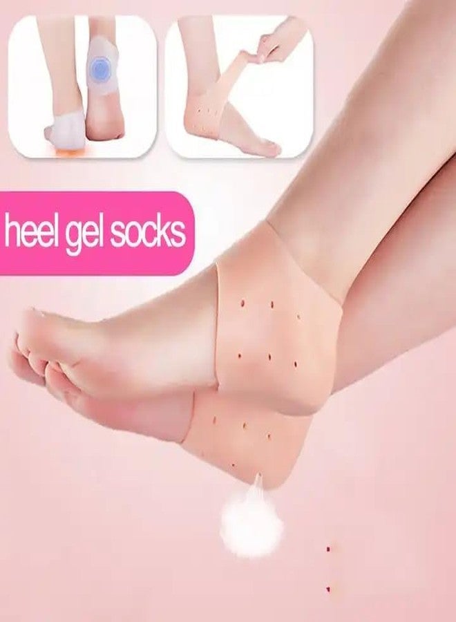 Frankz Pair Anti Crack Silicone Half Gel Heel And Foot Protector Moisturizing Socks for Foot Care for Men and Women Pain Relief And Heel Cracks(Beige, Free Size) - Image 3