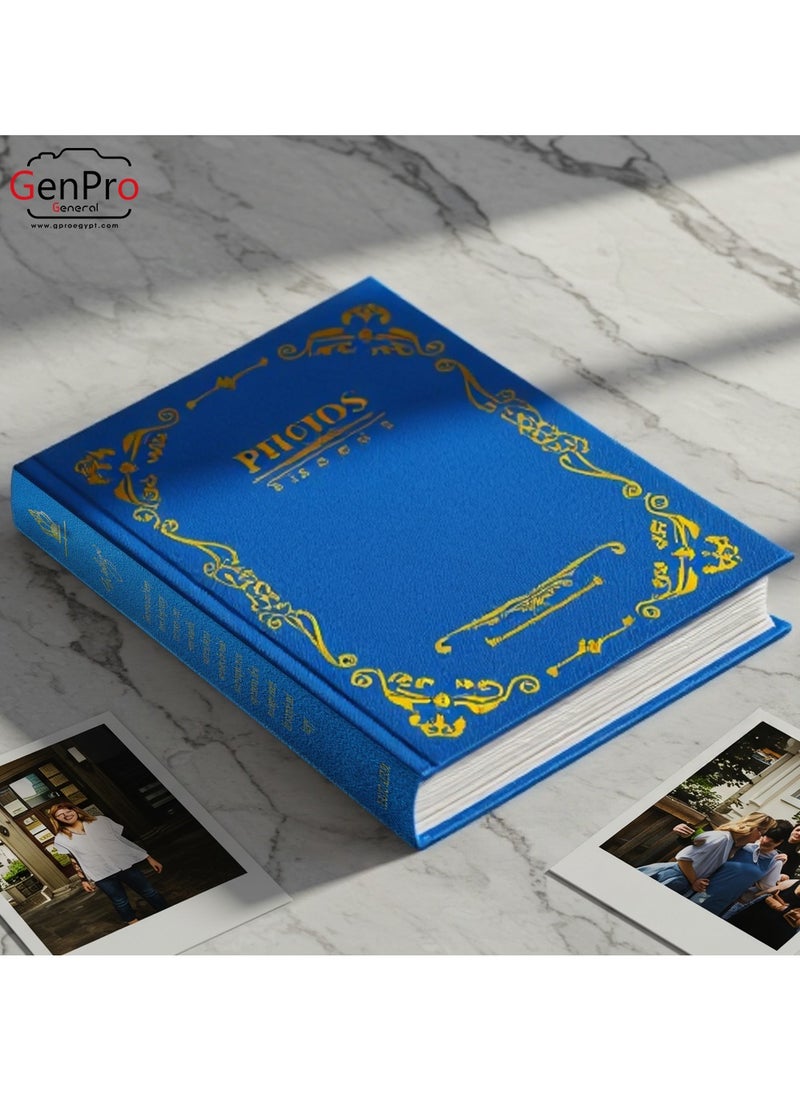 GenPro GenPro Premium Photo Album - Holds 100 Photos 10x15 cm with Elegant Gold Embossing (Blue)  - Image 2