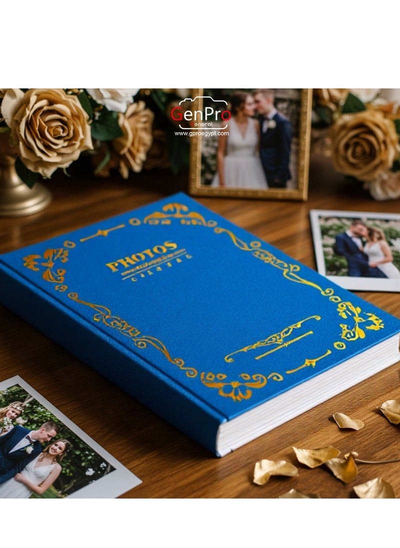 GenPro GenPro Premium Photo Album - Holds 100 Photos 10x15 cm with Elegant Gold Embossing (Blue)  - Image 4