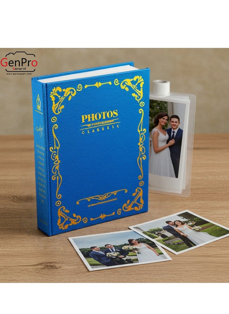 GenPro GenPro Premium Photo Album - Holds 100 Photos 10x15 cm with Elegant Gold Embossing (Blue)  - Image 3
