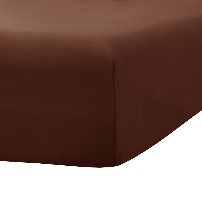 Ghooss Deep Pocket Fitted Sheet Brown Full Fitted Sheet Only Hotel Luxury 1500 Bedding - Wrinkle  Fade and Stain Resistant-1 Pack Brown Full - Image 3