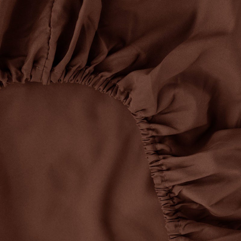 Ghooss Deep Pocket Fitted Sheet Brown Full Fitted Sheet Only Hotel Luxury 1500 Bedding - Wrinkle  Fade and Stain Resistant-1 Pack Brown Full - Image 4
