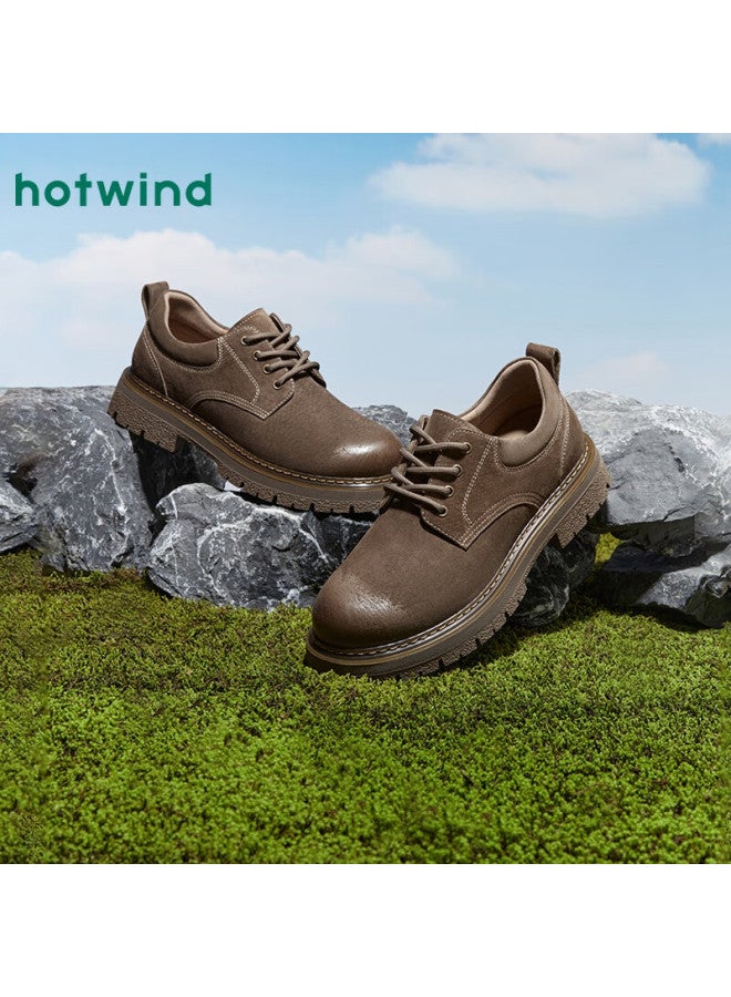 Hotwind Men's Trendy Versatile Work Shoes New Spring Autumn Fashion Retro Outdoor Hiking Casual Shoes - Image 3