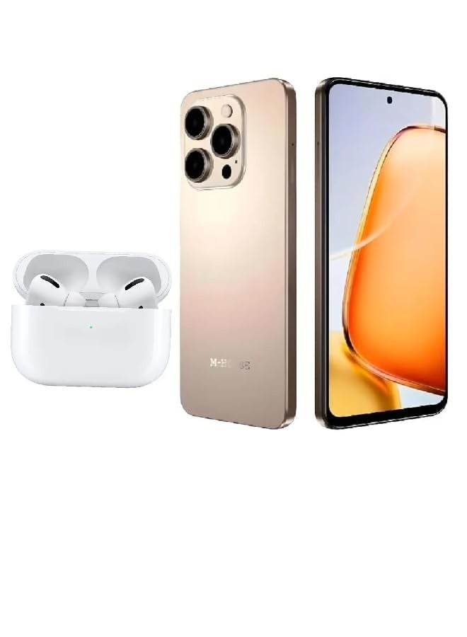 M-Horse M-HORSE C68 Smartphone, 256GB Storage, 8GB RAM, NFC Support, Large Display – Desert Gold + Free BT Earbuds Gift  - Image 1