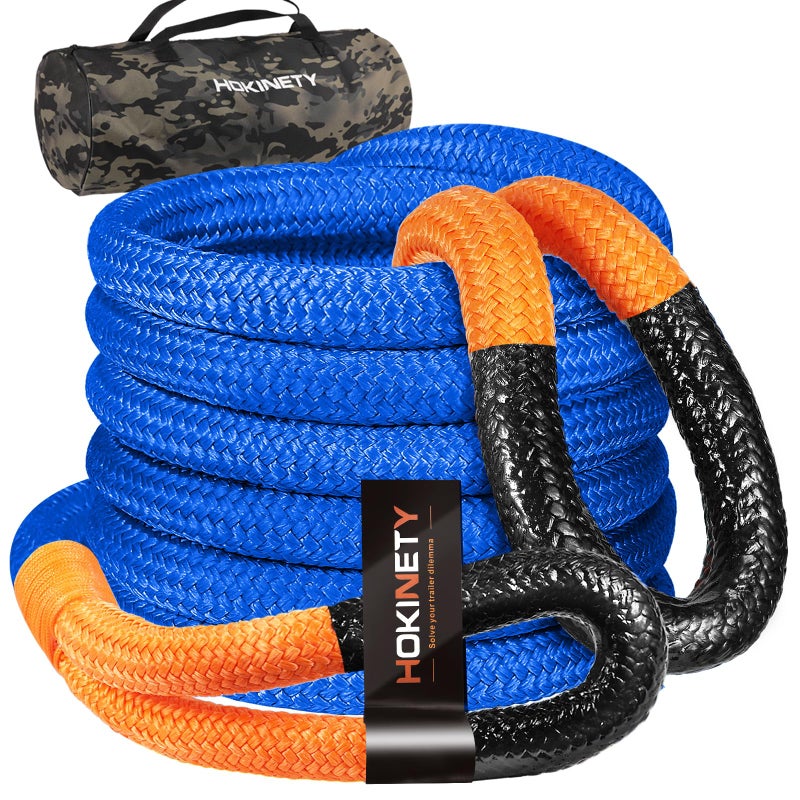 HOKINETY Kinetic Recovery Tow Rope 126 x 30ft 55000LBS Snatch Strap Heavy Duty Offroad Towing Straps Kit for Trucks SUV UTV ATV Tractor Car Jeep Blue - Image 3