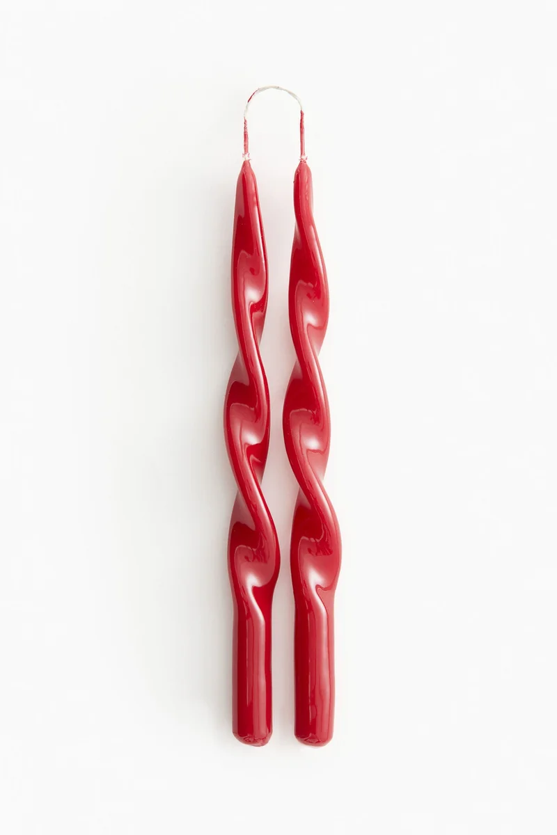 H&M 2-pack spiral taper candles