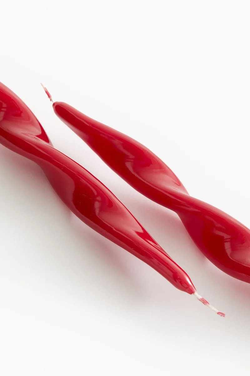 H&M 2-pack spiral taper candles
