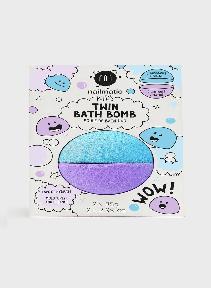 Nailmatic Kids Twin Bath Bomb:  Blue - Violet
