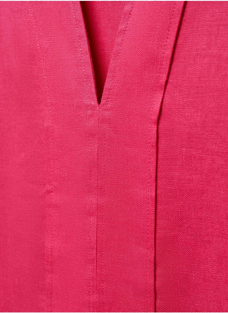 MANGO - Plunge Neck Front Slit Dress - Image 1