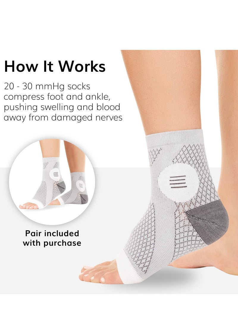 SYOSI Neuropathy Socks, Ankle Compression Sleeve Support Brace Socks, Arch Support Socks Heel Spur Relief Products Leg & Foot Supports Plantar Fasciitis Night Sock for Women (L - 1 Pair) - Image 4