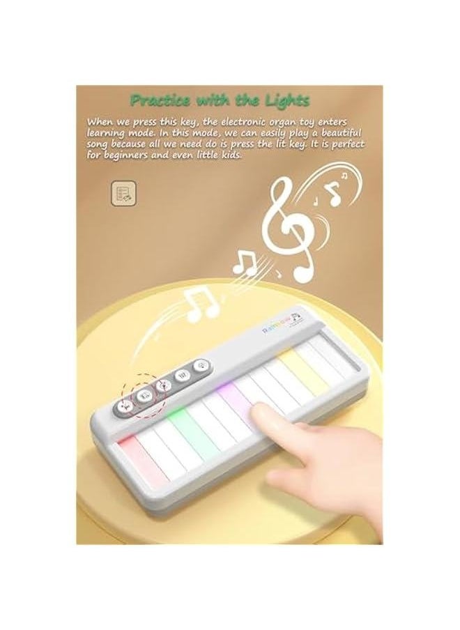 null - Touch-Screen Electronic Organ Toy, Portable Electronic Keyboard Electronic Organ for Beginners, Kids and Adult with 5 Musical Instruments Effects, 12 Classics, 3 Lights Display Effects - Image 1