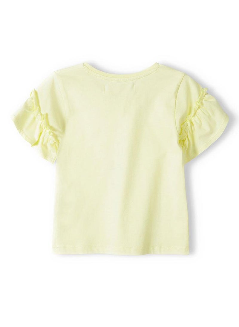 MINOTI Teen Girls T-Shirt with Ruffle Sleeve Detail - Image 3
