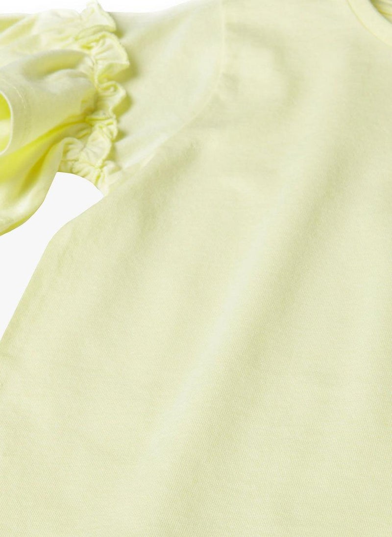 MINOTI Teen Girls T-Shirt with Ruffle Sleeve Detail - Image 4