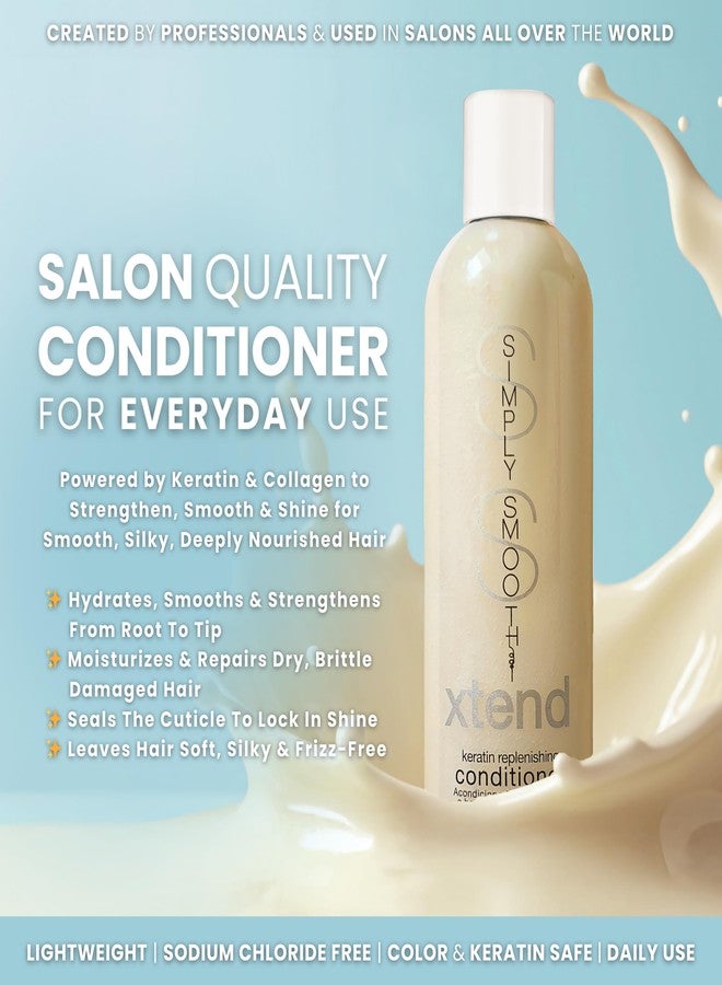 SIMPLY SMOOTH Xtend Keratin Replenishing Conditioner | Sulfate-Free Smoothing Moisture Repair | Anti-Frizz, Color Safe, Protein-Rich Daily Use | Strengthens, Softens, Detangles | 8.5 oz - Image 2