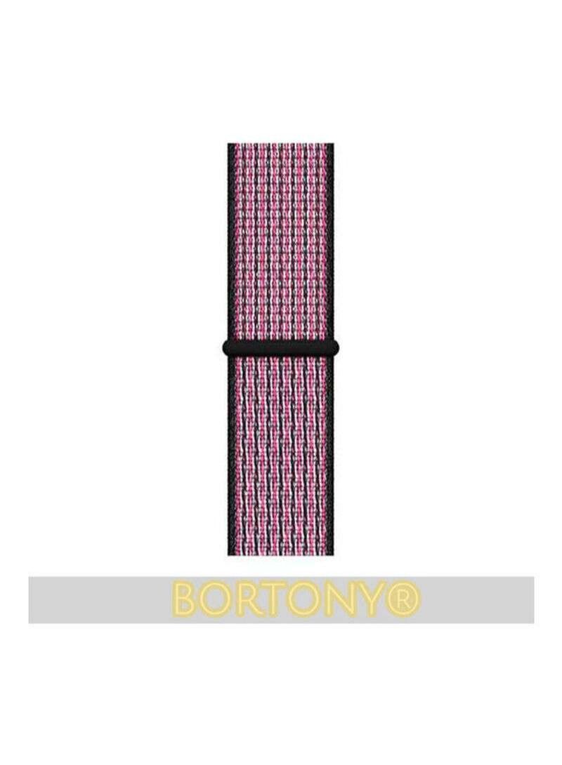 BORTONY Replacement Band For Apple Watch Series 6/5/4/3/2/1 38/40mm True Berry/Black - Image 2