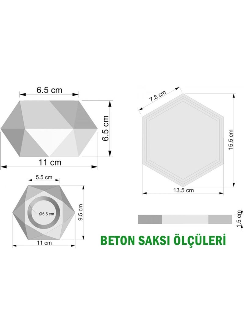 Yapay Çiçek Deposu - Artificial Flower Storage, Marble Look, Spike Arrangement in Pots with Top, 3 Pieces (Set-7) - Image 1