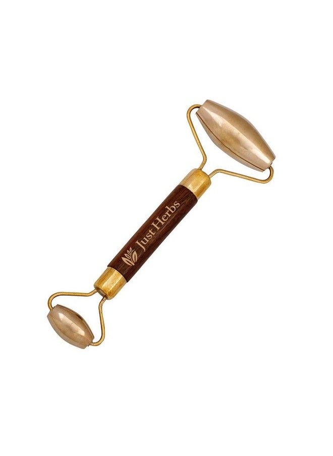 Just Herbs Kansa Metal Roller For Face & Neck Healing Fine Lines Wrinkles Undereye Puffiness & Detoxifies Dull & Saggy Skin  - Image 1