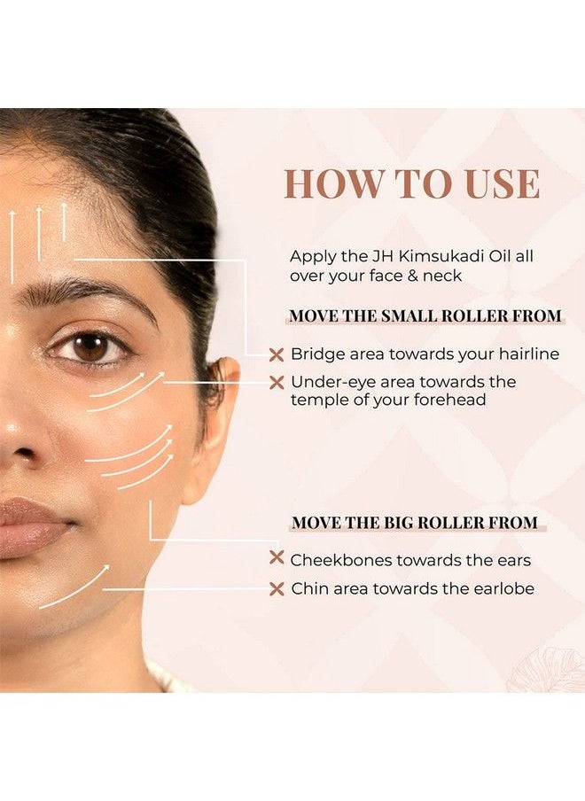 Just Herbs Kansa Metal Roller For Face & Neck Healing Fine Lines Wrinkles Undereye Puffiness & Detoxifies Dull & Saggy Skin  - Image 5