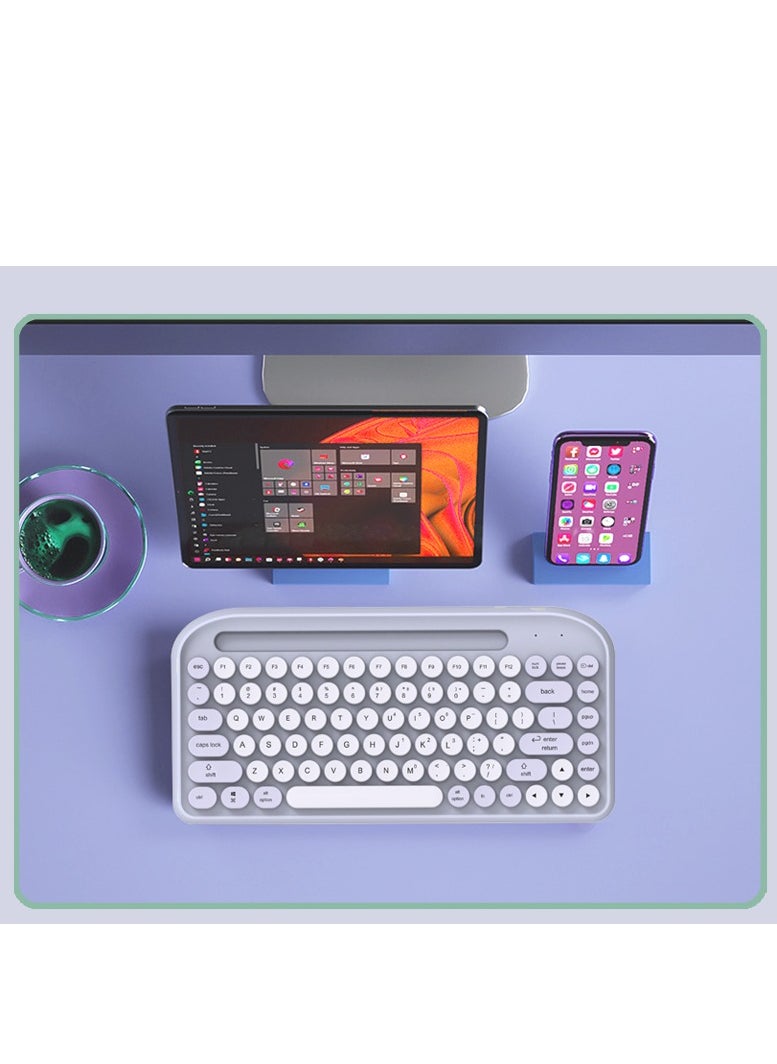 EXPGlobal - Wireless Bluetooth keyboard, Cute Mini 84-key Compact Keyboard, Dual mode 2.4GHz wireless connect - Image 1