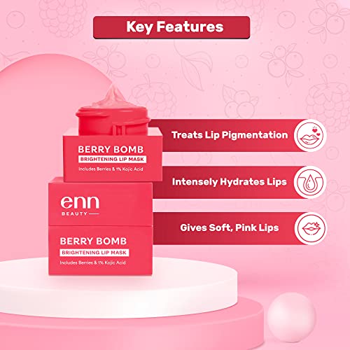 Enn Berry Bomb Tinted Lip Mask for Intense Hydration, Nourishes Dry, Damaged & Chapped Lips with Natural Berries Extract & Hyaluronic Acid for Lip Pigmentation Removal, 6Gm - Image 3