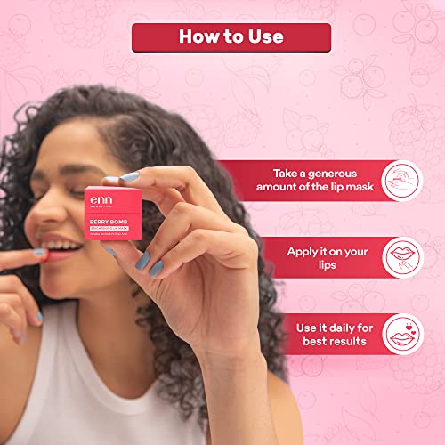 Enn Berry Bomb Tinted Lip Mask for Intense Hydration, Nourishes Dry, Damaged & Chapped Lips with Natural Berries Extract & Hyaluronic Acid for Lip Pigmentation Removal, 6Gm - Image 4