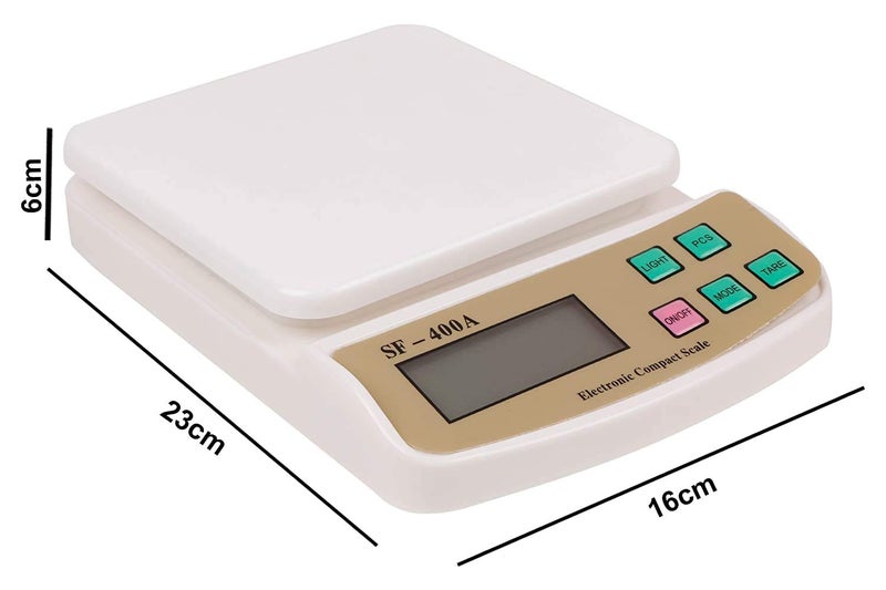 RD MALL Electronic Kitchen Digital Weighing Scale with Tare Function and Max Capacity of 10 KG White - Image 4