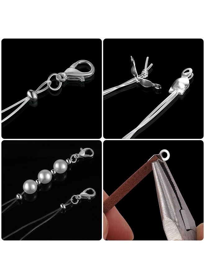 Sureio مجموعة ملحقات صنع المجوهرات 880 قطعة تشمل 80 مشبك لوبستر و 200 غطاء عقد خرز و 200 غطاء ضغط و 200 طرف ضغط و 200 موصل حلقة قفز لمشاريع الحرف اليدوية إمدادات مجوهرات سيلفر - Image 3