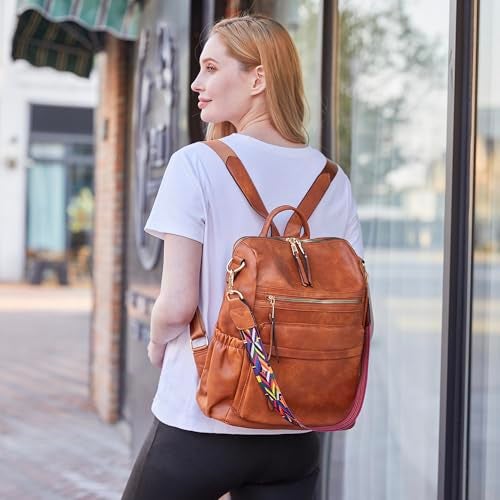 Dora & Liz Womens Backpack Purse Leather Fashion Travel Backpack Purse for Women Designer Ladies Shoulder Bags - Image 2