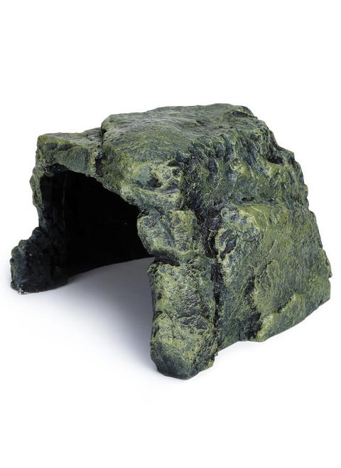 Reptile Rock Hide Cave, Small Aquarium Habitat Decor Rock Tortoise Hideout for Lizards, Turtles, Reptiles, Amphibians, Fish