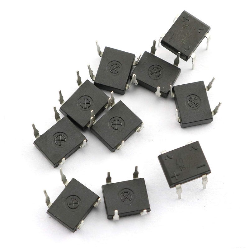 Tegg DB107 Bridge Rectifier 10PCS Electronic Silicon Diodes 1A 1000V 4-Pin Single Phase Diode Rectifier Bridge_AB - Image 1