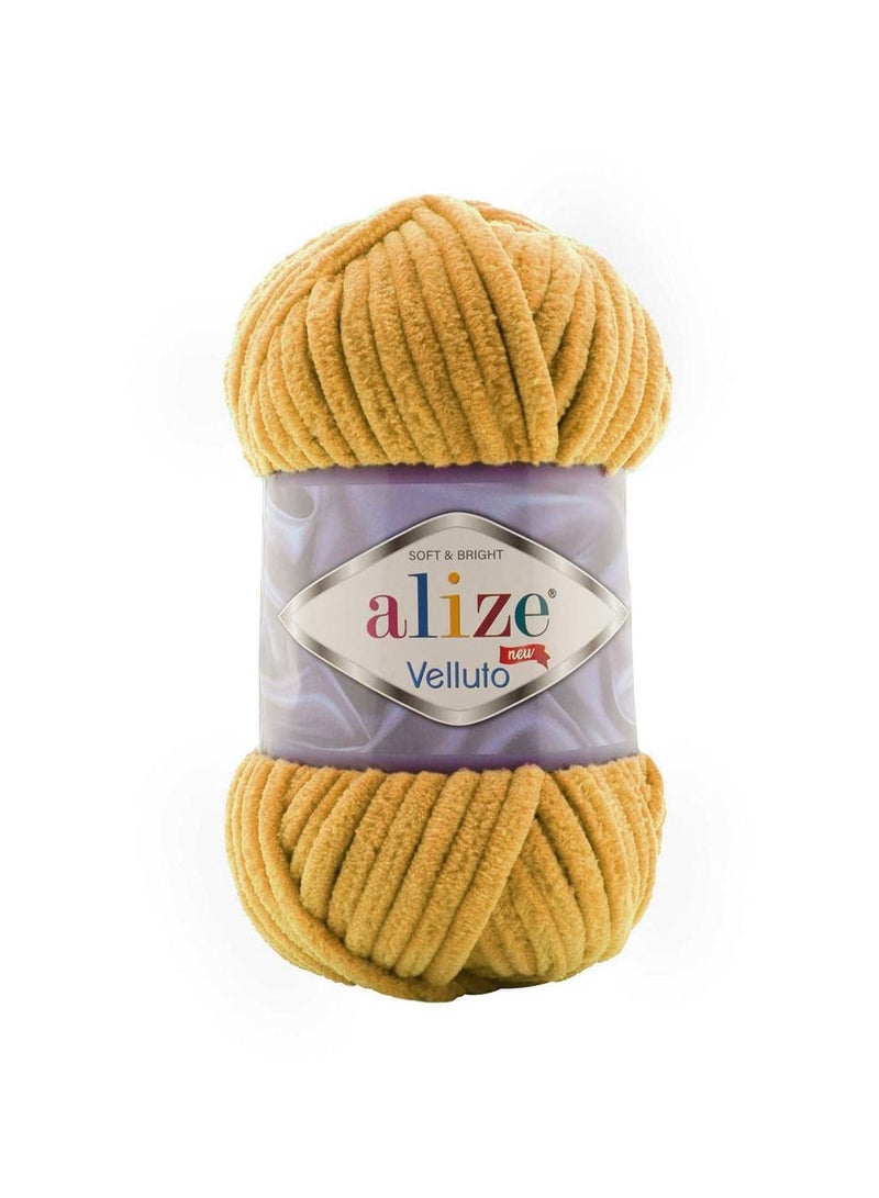 ALIZE Velluto Polyester Yarn 02 Mustard