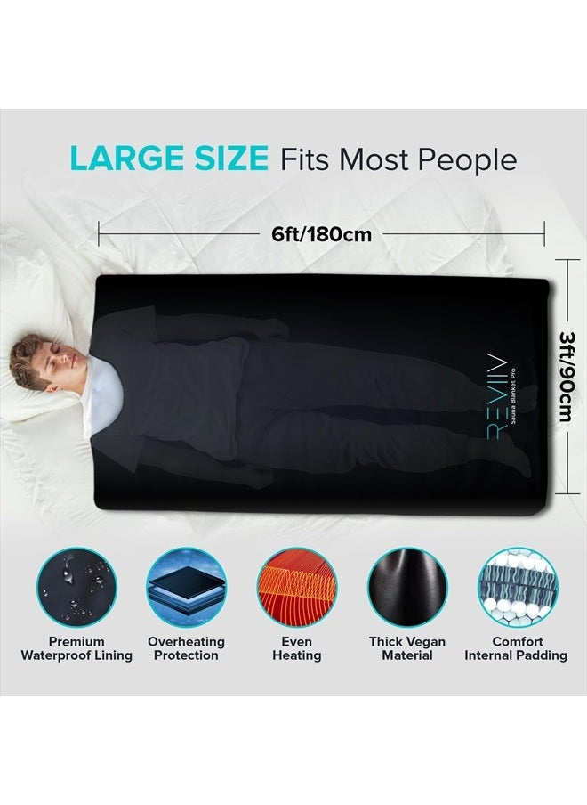 REVIIV - Portable Sauna Blanket with Bonus Cotton Insert Towel - V2.0 Major Upgrades! Premium Far Infrared Sauna Blanket for Detoxification - Sauna Blanket Infrared Saunas for Home with 85-185℉ Temp Range - Image 1